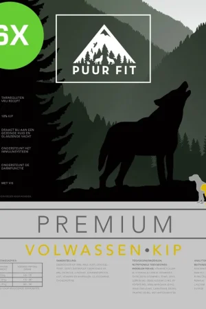 6x Puur Fit Premium Volwassen Kip Middel 12 kg Populair